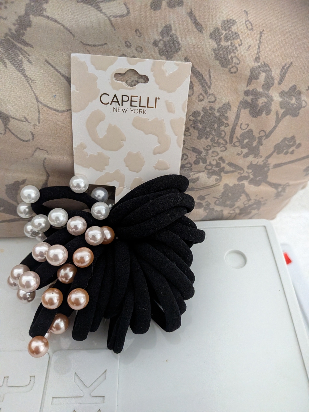 Capelli of New York Black Hair Coils with Mixed Pearl Accents
